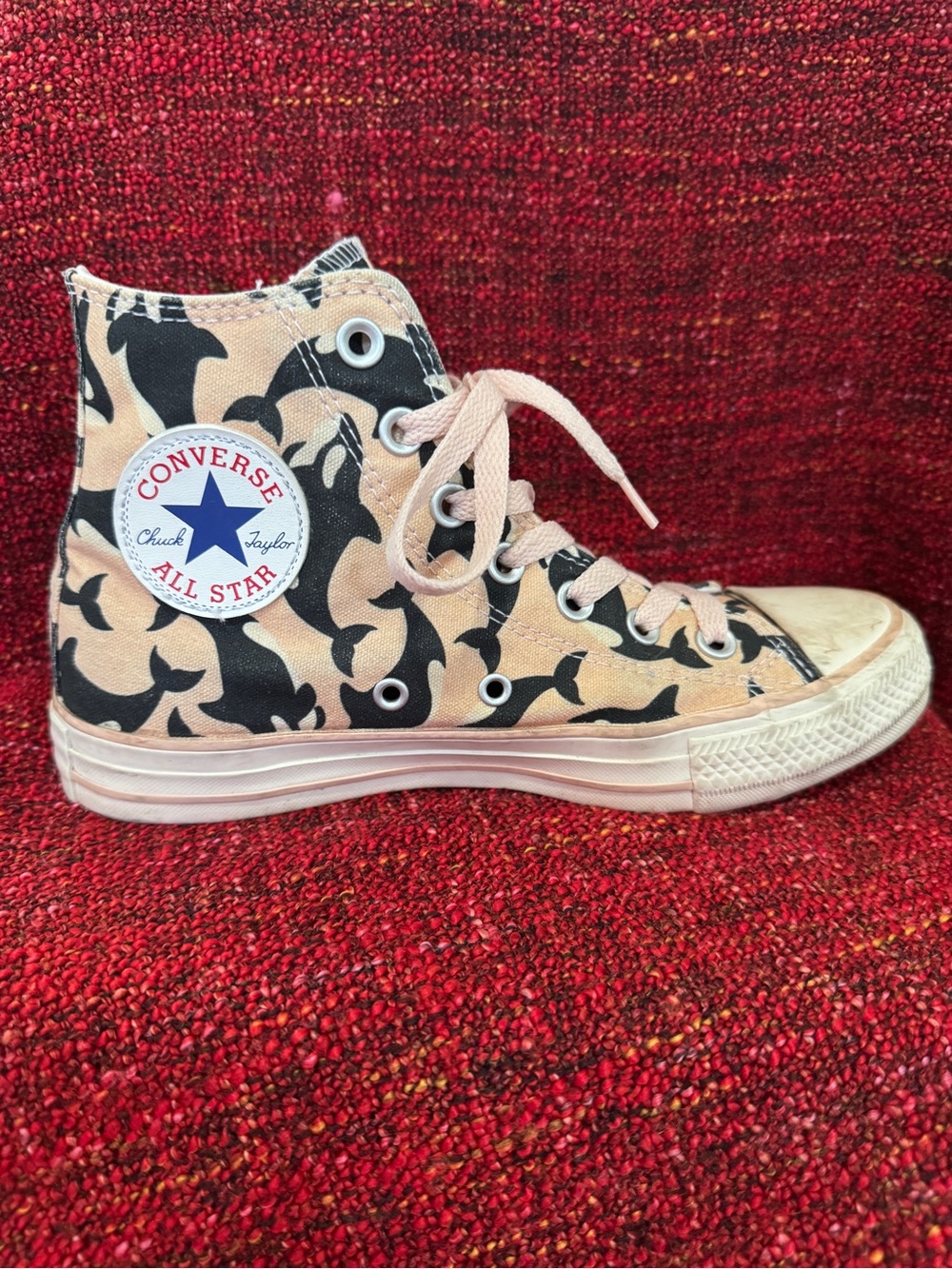 Millie Bobby Brown x Converse Chuck Taylor High Tops, pink orca, size 6.5